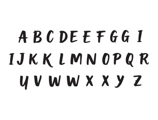 Some alphabet vector art in silhoette white background.