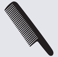 hair comb silhouette vector art illustration, comb isolated on white
