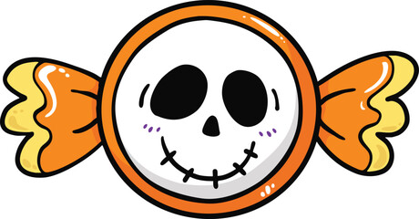 illustration halloween candy hand drawn outline concept