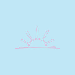 Fototapeta premium Minimalist Sunrise with Radiant Sunburst Effect on Clear Blue Sky