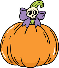 illustration pumpkin hand drawn outline concept