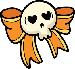 illustration halloween Bow hand drawn outline concept