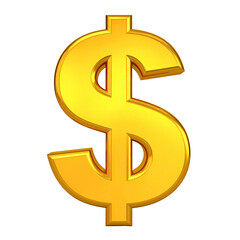 Obraz premium A gold-colored dollar sign with a three-dimensional appearance against a black background