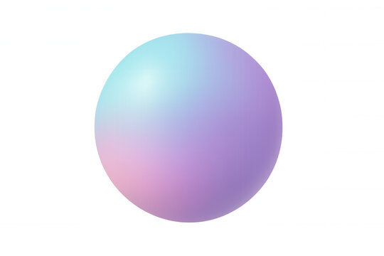 Floating pastel gradient sphere object on transparent background representing abstract and modern design