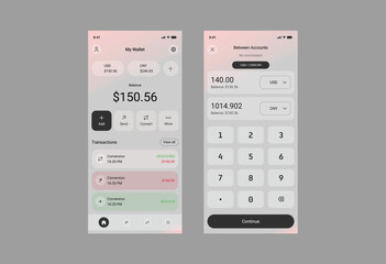Mobile App Ui Design for Banking Dashboard and Calculator UI