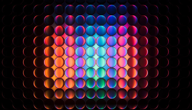 3D color circle glass pattern in vivid light