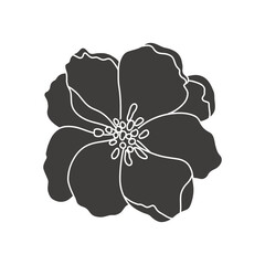 Black silhouette of a flower. Simple vector illustration