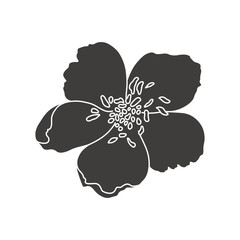Black silhouette of a flower. Simple vector illustration