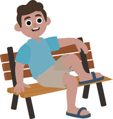 Relaxed Person Resting on Bench Illustration 