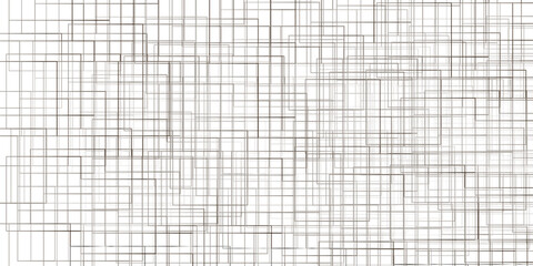Abstract white background design with layers of textured white transparent material in triangle and squares shapes. Black and white abstract painting with many squares and rectangles.