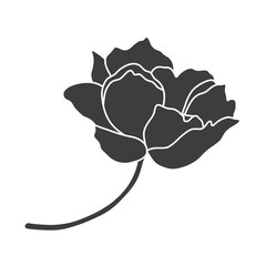 Black silhouette of a flower. Simple vector illustration
