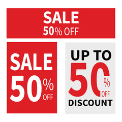 Sale 50 percent off discount sale add on whtie background illustration