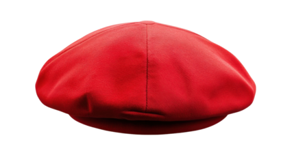 Red tam cap isolated on transparent background