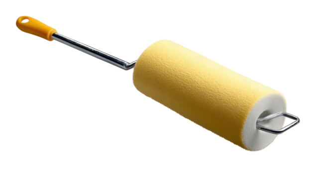 Paint roller isolated on a transparent background.