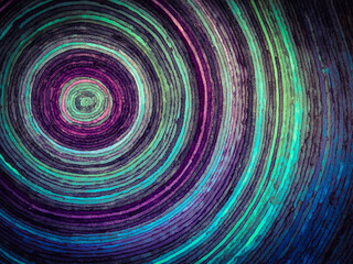 Psychedelic concentric circles, hand drawn texture, geometric abstract background