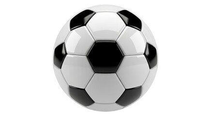 Fototapeta premium A single classic black and white soccer ball, a fundamental piece of sports equipment for football games and athletic training, isolated on white background