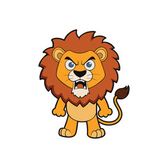 Lion Angry Cartoon Vector Illustration