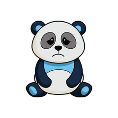 Panda Tired Cartoon Vector Illustration