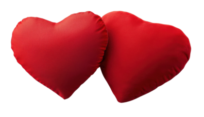 Red Heart shaped Pillow- cushion On transparent background Png
