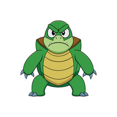 Turtle Angry Cartoon Vector Illustration