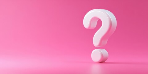 The Question Mark on Pink Background Symbolizing Curiosity Doubt and Creative Problem Solving