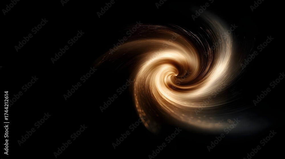 Canvas Prints a luminous golden spiral swirls dynamically against a dark abstract background evoking cosmic energy