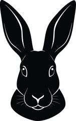 A cute cartoon black and white rabbit vector illustration is perfect for your Easter holiday art