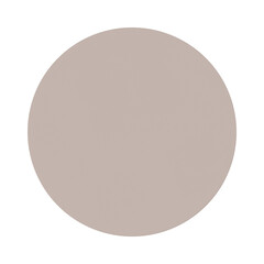 A solid, taupe-colored circle against a white background.
