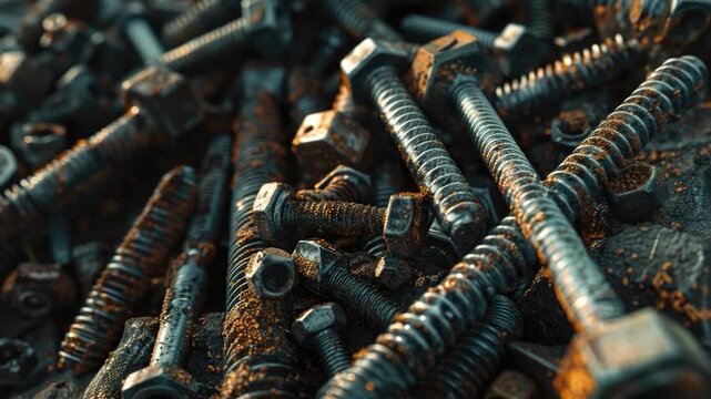 Video clip A collection of hardware materials scattered on the floor