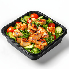 Fresh Grilled Chicken Salad with Tomatoes and Cucumbers