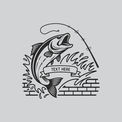 Large mouth Bass Bold Fishing Adventure Graphic