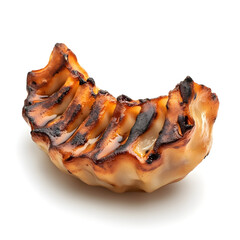 Sizzling Grilled Japanese Gyoza Dumpling on White Background for Food Photography