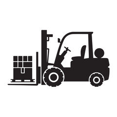 Forklift Truck Vector Illustration – Industrial Warehouse Equipment Icon