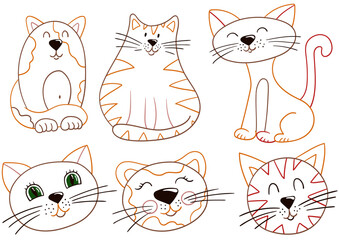 Set of illustrations for postcards, flyers, banners