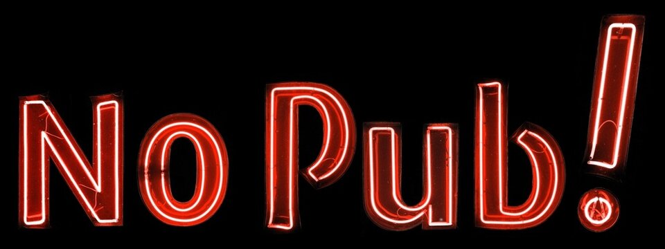 No pub! n&eacute;ons rouges