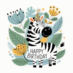 Colors & Stripes: Birthday Zebra