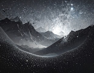 Starry mountain landscape