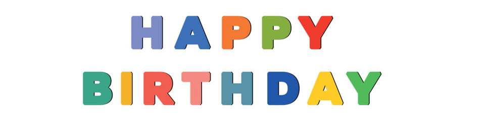 Happy Birthday vector background. Lettering invitation or greeting card. Vector illustration.