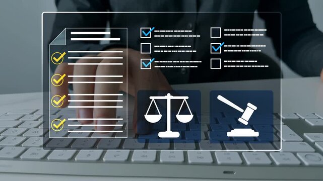 Regulations, law, standards and requirements.Law regulation and compliance rules on virtual screen.Quality assurance,guarantee, standards, certification and standardization.