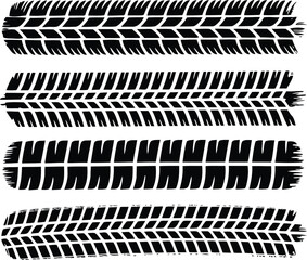 A set of tire track pattern vector illustration on sand background for printing social media and video effects