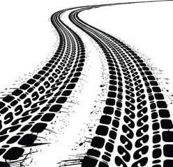 Tire tracks pattern vector illustration on sand background for printing and social media and video effects