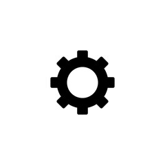 Gear Icon - Simple Silhouette of Cogwheel, Engineering and Technical Settings Vector Symbol