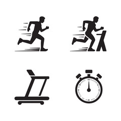 Fitness and Sport Training Icons Vector