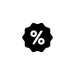 Discount Percentage Sign Icon Black and White Badge for Sales and Promotions