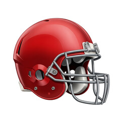 Naklejka premium Red American Football helmet. Side view