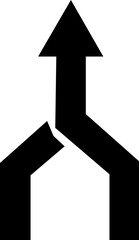 Road or way direction arrow icon. One-way, Two-way, Three-way direction arrow sign. Fork sign, Way pointer symbol. Turn arrow navigation sign. Traffic route. Vector illustration !