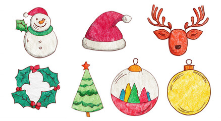 Fototapeta premium set of cute christmas drawings