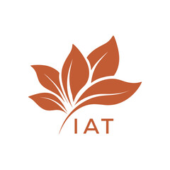 Abstract Floral Logo for Natural Products, JAT Later Logo, Elegant Plant Emblem with Typography
