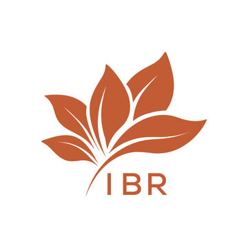 Modern Abstract Botanical Logo with Leaf Motif and Letter mark "IBR" IBR Later Logo, 
