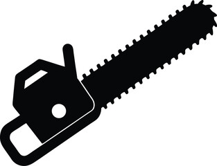 Chainsaw silhouette vector art illustration